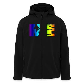 Manifest von mir: Wahl, Entscheidung, Leben - Recycelte Männer Softshell-Jacke von Stanley/Stella - Schwarz - Vorne - AI Model Male 185 light (185cm)