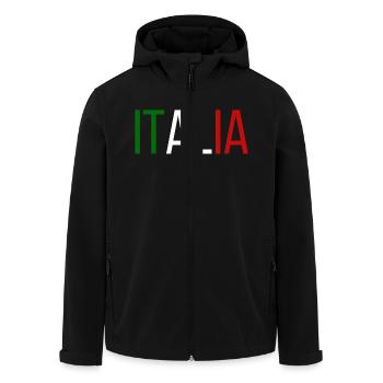 Flagge Italiens, italienischer Stolz - Recycelte Männer Softshell-Jacke von Stanley/Stella - Schwarz - Vorne - AI Model Male 185 light (185cm)