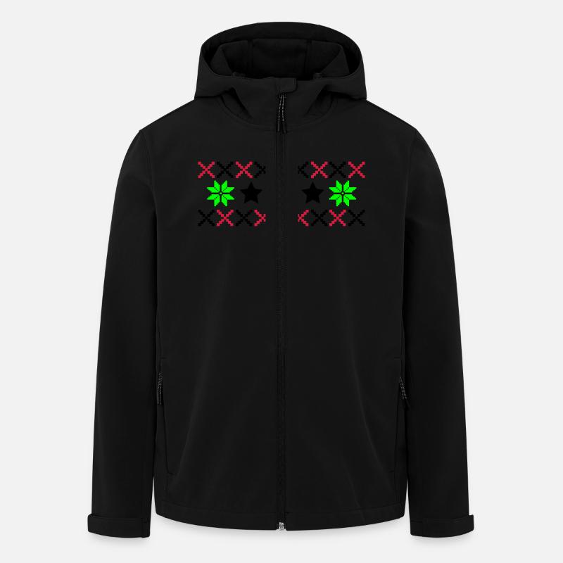 winter norwegen muster - Recycelte Männer Softshell-Jacke von Stanley/Stella - Schwarz