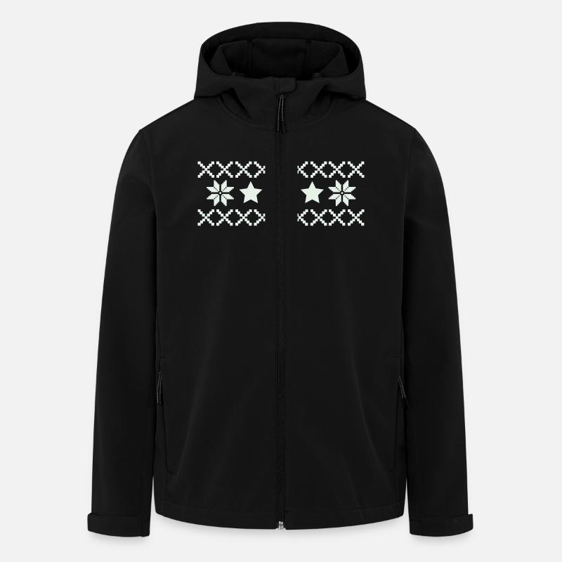 Winter Norway Pattern - Men’s Recycled Softshell Jacket by Stanley/Stella - black
