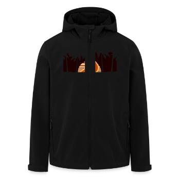 Ship Sun Palm Trees South Seas Evening Sunset - Men’s Recycled Softshell Jacket by Stanley/Stella - black - Front - AI Model Male 185 light (185cm)