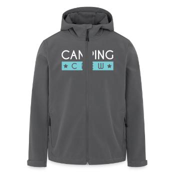 Camping Crew - Men’s Recycled Softshell Jacket by Stanley/Stella - black - Front - AI Model Male 185 light (185cm)