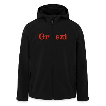 Grüezi - Schweiz - Switzerland - Swiss - Suisse - Men’s Recycled Softshell Jacket by Stanley/Stella - black - Front - AI Model Male 185 light (185cm)