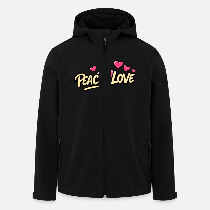 Peace and love - Men’s Recycled Softshell Jacket by Stanley/Stella - black