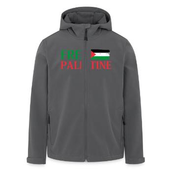 Librer Palestine - Veste softshell homme en polyester recyclé Stanley/Stella - noir - Devant - AI Model Male 185 light (185cm)