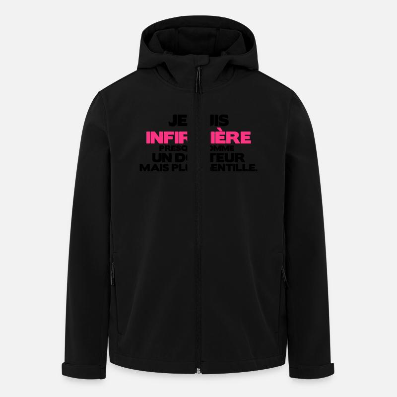 je suis infirmière comme un docteur - Veste softshell homme en polyester recyclé Stanley/Stella - noir