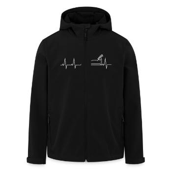 Schlafen - Herzschlag - Recycelte Männer Softshell-Jacke von Stanley/Stella - Schwarz - Vorne - AI Model Male 185 light (185cm)