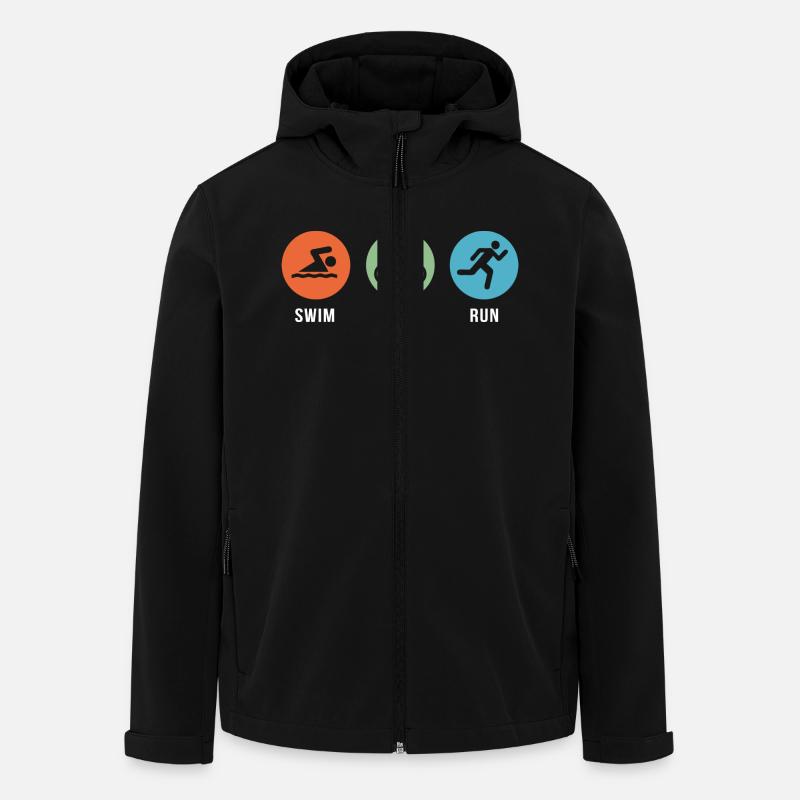 Swim Bike Run - Recycelte Männer Softshell-Jacke von Stanley/Stella - Schwarz