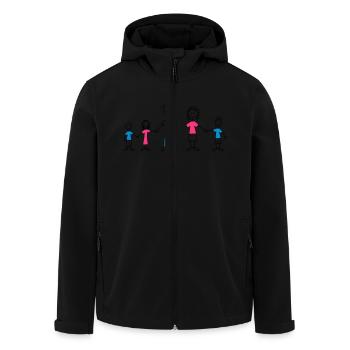 doodle_family_3c - Veste softshell homme en polyester recyclé Stanley/Stella - noir - Devant - AI Model Male 185 light (185cm)