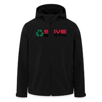 Recycling__V007 - Men’s Recycled Softshell Jacket by Stanley/Stella - black - Front - AI Model Male 185 light (185cm)