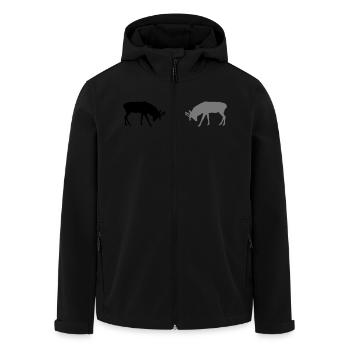cerfs - bois de cervidé - la chasse - chasseur - Veste softshell homme en polyester recyclé Stanley/Stella - noir - Devant - AI Model Male 185 light (185cm)