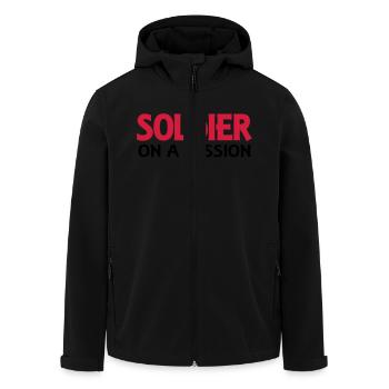 Soldier on a mission - Veste softshell homme en polyester recyclé Stanley/Stella - noir - Devant - AI Model Male 185 light (185cm)