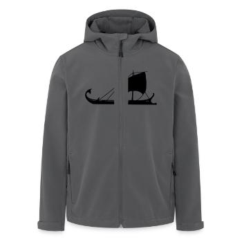 galley sail Roman galley ship Trirere Greek - Men’s Recycled Softshell Jacket by Stanley/Stella - black - Front - AI Model Male 185 light (185cm)