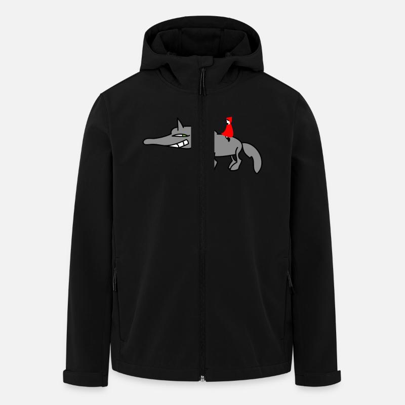 Wolf mit Rotkäppchen - Recycelte Männer Softshell-Jacke von Stanley/Stella - Schwarz