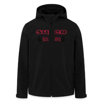 Grandpa / Papy / Grandfather / Grandad - Men’s Recycled Softshell Jacket by Stanley/Stella - black - Front - AI Model Male 185 light (185cm)