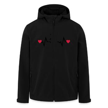Volleyball & Herzschlag, Volleyballspielerin - Recycelte Männer Softshell-Jacke von Stanley/Stella - Schwarz - Vorne - AI Model Male 185 light (185cm)