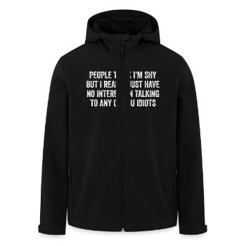 Introverted and honest - Men’s Recycled Softshell Jacket by Stanley/Stella - black - Front - AI Model Male 185 light (185cm)