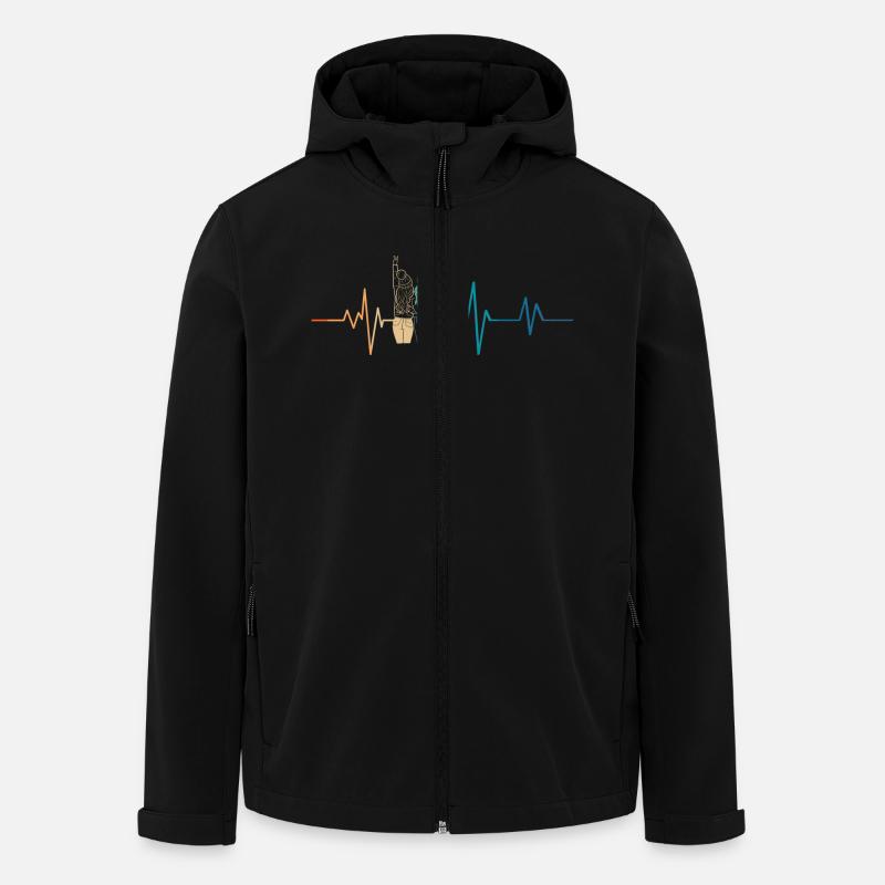 Retro Heartbeat Freundschaft - Recycelte Männer Softshell-Jacke von Stanley/Stella - Schwarz