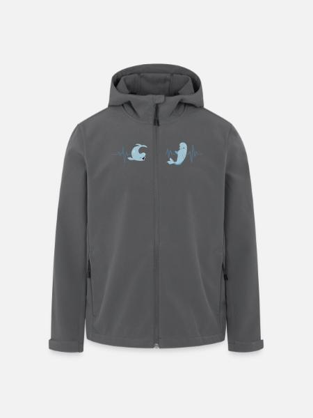 Beluga Heartbeat - Gift Idea - Men’s Recycled Softshell Jacket by Stanley/Stella - black