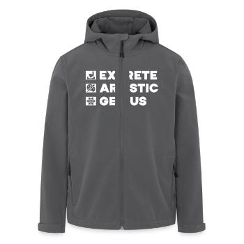 Drôle d’art Peintre Génie artistique Dessinateur - Veste softshell homme en polyester recyclé Stanley/Stella - noir - Devant - AI Model Male 185 light (185cm)
