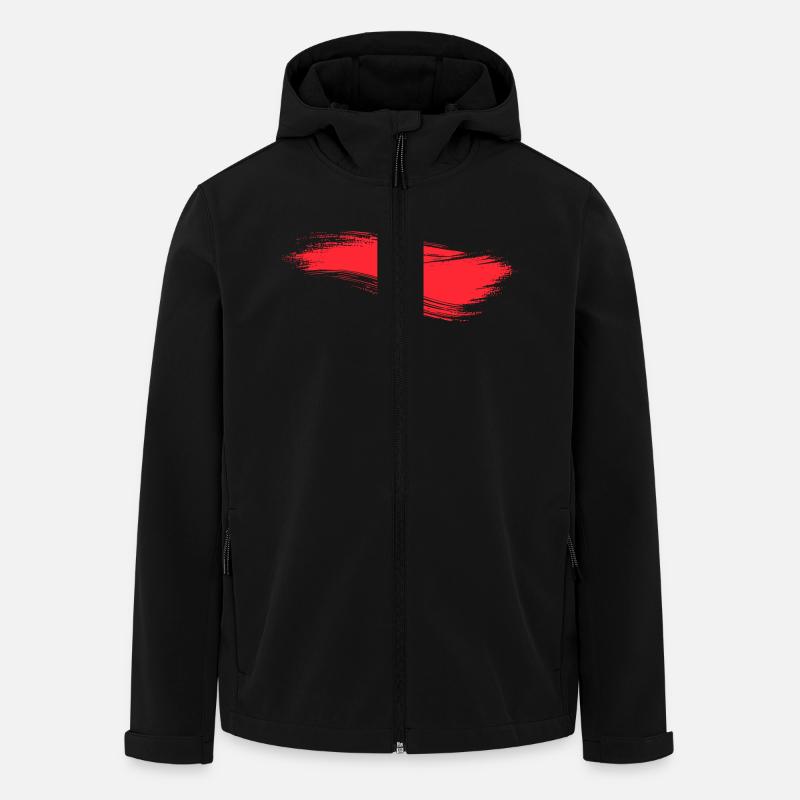 Brushstroke Line Red - Men’s Recycled Softshell Jacket by Stanley/Stella - black