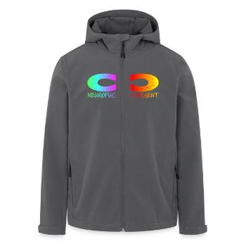 NEUROFUCKINGDIVERGENT - Men’s Recycled Softshell Jacket by Stanley/Stella - black - Front - AI Model Male 185 light (185cm)