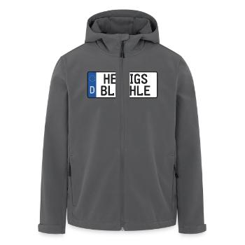 Heiligs Blechle | Typisch Schwäbisch - Recycelte Männer Softshell-Jacke von Stanley/Stella - Schwarz - Vorne - AI Model Male 185 light (185cm)