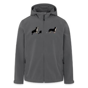 space standing empty - Men’s Recycled Softshell Jacket by Stanley/Stella - black - Front - AI Model Male 185 light (185cm)