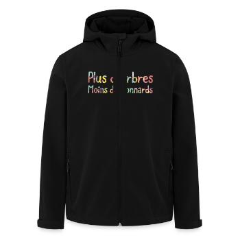 Plus d'arbres moins de connards - Veste softshell homme en polyester recyclé Stanley/Stella - noir - Devant - AI Model Male 185 light (185cm)