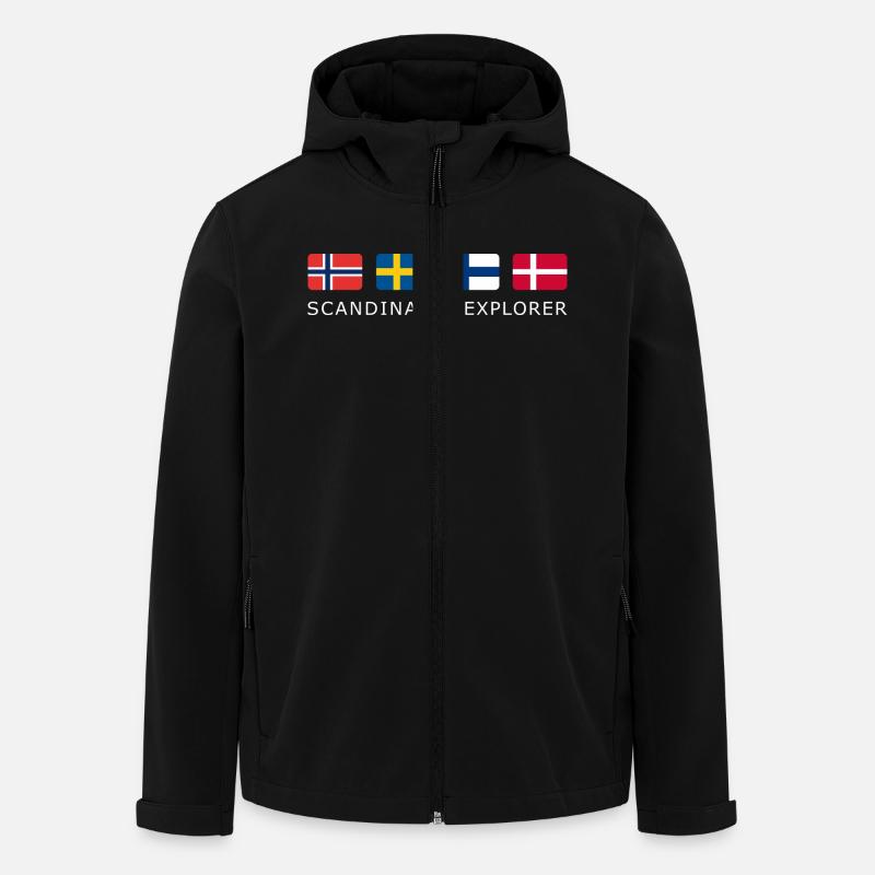 SCANDINAVIA EXPLORER white-lettered - Veste softshell homme en polyester recyclé Stanley/Stella - noir