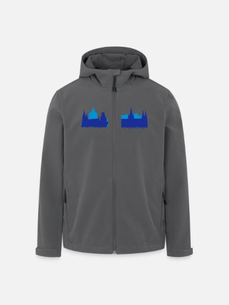 Prag Skyline - Recycelte Männer Softshell-Jacke von Stanley/Stella - Schwarz