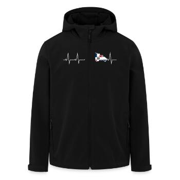 J’aime la République dominicaine - battement de - Veste softshell homme en polyester recyclé Stanley/Stella - noir - Devant - AI Model Male 185 light (185cm)