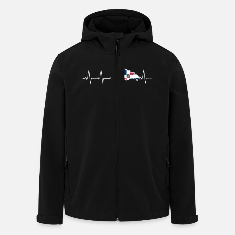 J’aime la République dominicaine - battement de - Veste softshell homme en polyester recyclé Stanley/Stella - noir