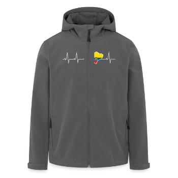 Ich liebe Ecuador - Herzschlag - Recycelte Männer Softshell-Jacke von Stanley/Stella - Schwarz - Vorne - AI Model Male 185 light (185cm)