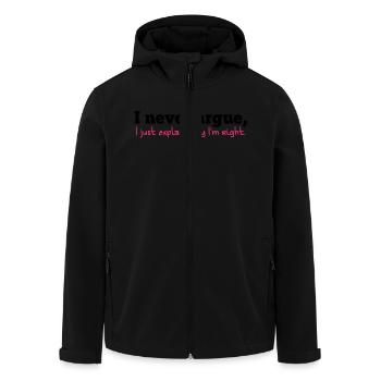 Je soutiens JAMAIS, j'explique juste pourquoi je - Veste softshell homme en polyester recyclé Stanley/Stella - noir - Devant - AI Model Male 185 light (185cm)