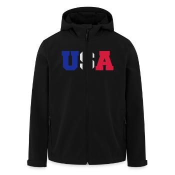 USA - Recycelte Männer Softshell-Jacke von Stanley/Stella - Schwarz - Vorne - AI Model Male 185 light (185cm)