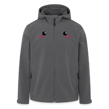 Kawaii Happy - Men’s Recycled Softshell Jacket by Stanley/Stella - black - Front - AI Model Male 185 light (185cm)