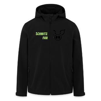 Landwirtschaft Schnitzel Farmer Bauer - Recycelte Männer Softshell-Jacke von Stanley/Stella - Schwarz - Vorne - AI Model Male 185 light (185cm)