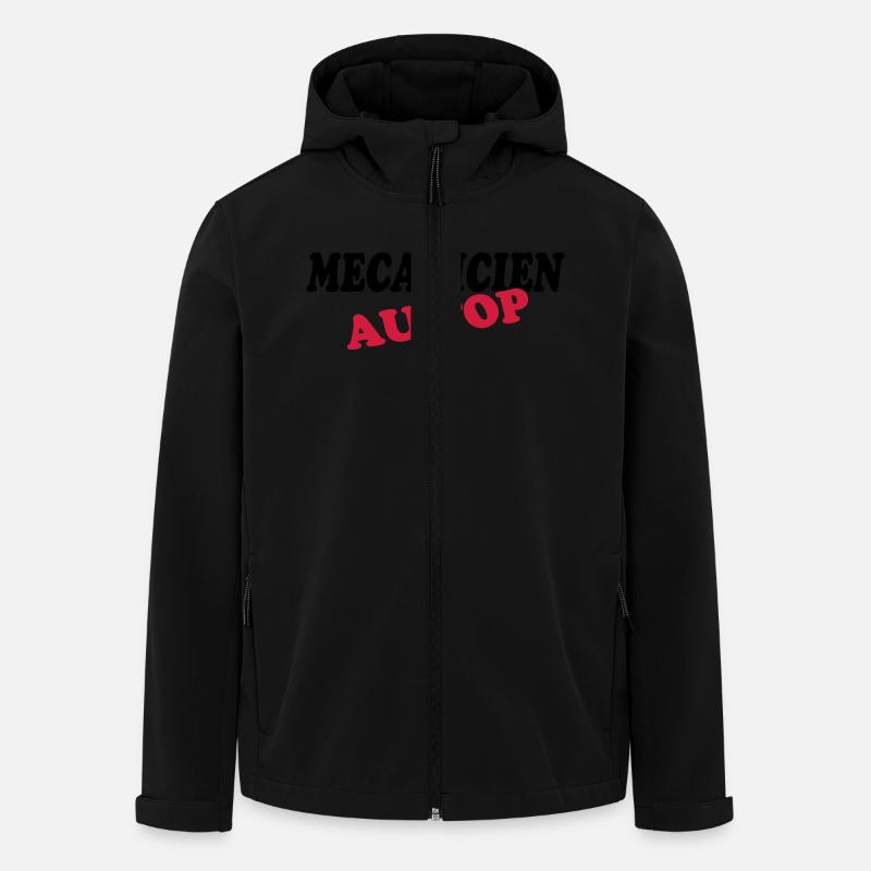 Mécanicien au top - Veste softshell homme en polyester recyclé Stanley/Stella - noir