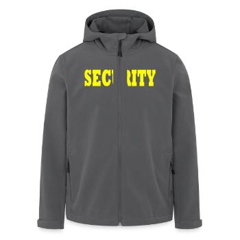 Security - Men’s Recycled Softshell Jacket by Stanley/Stella - black - Front - AI Model Male 185 light (185cm)