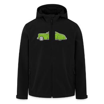 Hot Rod Custom Car grün, Design von Mondwinkel - Recycelte Männer Softshell-Jacke von Stanley/Stella - Schwarz - Vorne - AI Model Male 185 light (185cm)
