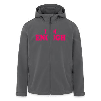 I am enough - Men’s Recycled Softshell Jacket by Stanley/Stella - black - Front - AI Model Male 185 light (185cm)