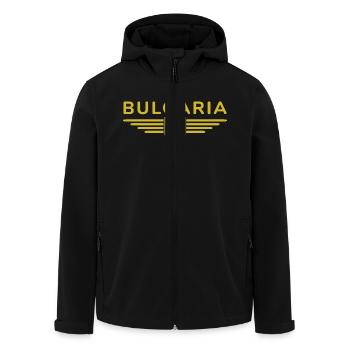 Bulgaria Design – L’amour de la culture - Veste softshell homme en polyester recyclé Stanley/Stella - noir - Devant - AI Model Male 185 light (185cm)