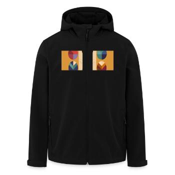 Lapin de Pâques n°06 - Veste softshell homme en polyester recyclé Stanley/Stella - noir - Devant - AI Model Male 185 light (185cm)