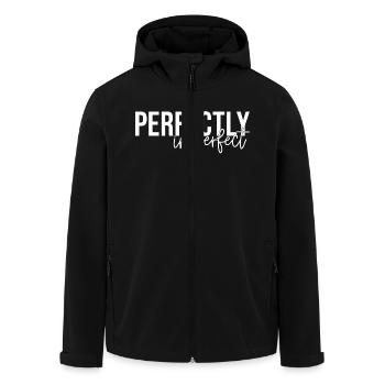 Genieße jeden Tag perfekt unvollkommene Momente - Recycelte Männer Softshell-Jacke von Stanley/Stella - Schwarz - Vorne - AI Model Male 185 light (185cm)