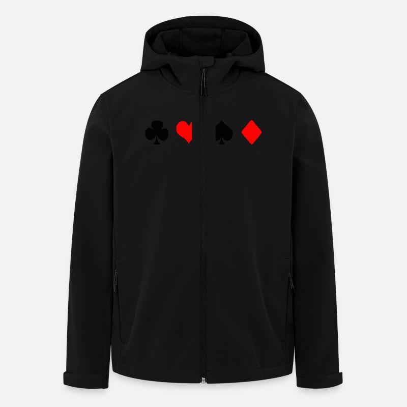 Kreuz Herz Pik Karo - Recycelte Männer Softshell-Jacke von Stanley/Stella - Schwarz