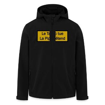 La Pipe détend - Men’s Recycled Softshell Jacket by Stanley/Stella - black - Front - AI Model Male 185 light (185cm)