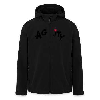 agility - Men’s Recycled Softshell Jacket by Stanley/Stella - black - Front - AI Model Male 185 light (185cm)