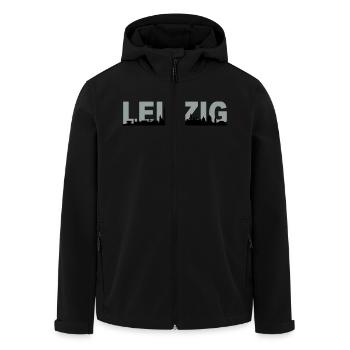 Skyline Leipzig Name - Recycelte Männer Softshell-Jacke von Stanley/Stella - Schwarz - Vorne - AI Model Male 185 light (185cm)