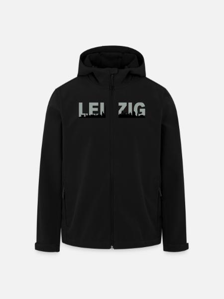 Skyline Leipzig Name - Recycelte Männer Softshell-Jacke von Stanley/Stella - Schwarz